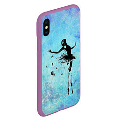 Чехол iPhone XS Max матовый Прекрасный силуэт балерины, цвет: 3D-фиолетовый — фото 2