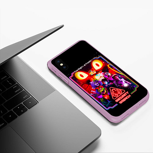 Чехол iPhone XS Max матовый Five nights at freddys security breach / 3D-Сиреневый – фото 3