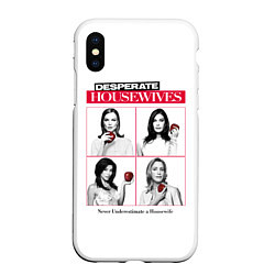 Чехол iPhone XS Max матовый Desperate Housewives с яблоками, цвет: 3D-белый