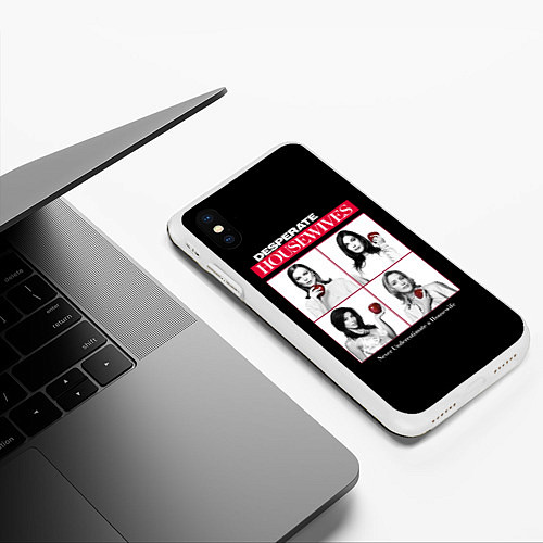 Чехол iPhone XS Max матовый Desperate Housewives с яблоками / 3D-Белый – фото 3