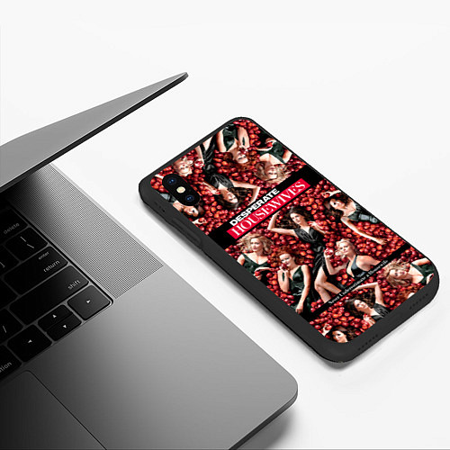 Чехол iPhone XS Max матовый Desperate Housewives - в яблоках / 3D-Черный – фото 3