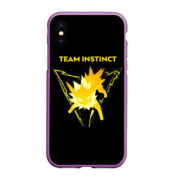 Чехол iPhone XS Max матовый Team Instinct - Pokemon GO, цвет: 3D-фиолетовый