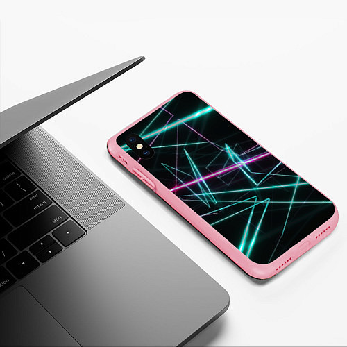 Чехол iPhone XS Max матовый Лазерная композиция / 3D-Баблгам – фото 3