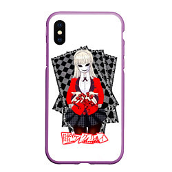 Чехол iPhone XS Max матовый Ририка Момобами - Kakegurui, цвет: 3D-фиолетовый