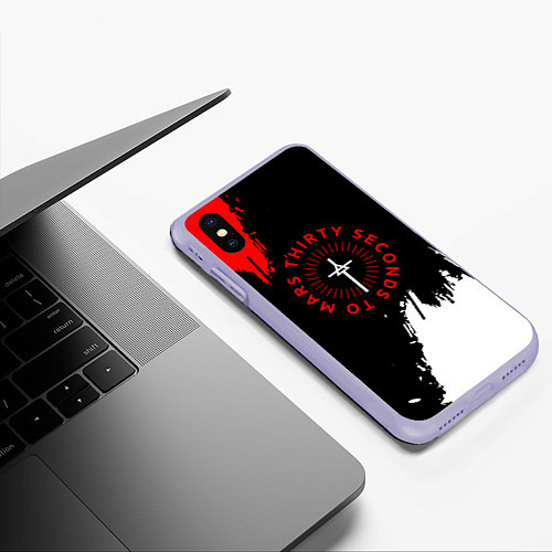 Чехол iPhone XS Max матовый 30 Seconds to Mars - 30 секунд / 3D-Светло-сиреневый – фото 3