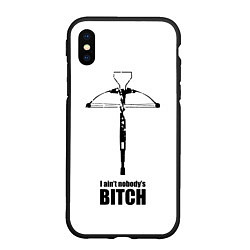 Чехол iPhone XS Max матовый Walking dead - арбалет, цвет: 3D-черный