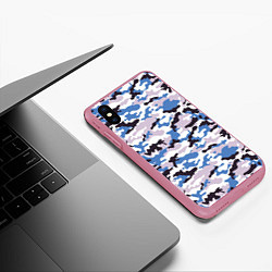 Чехол iPhone XS Max матовый Модный Красочный Камуфляж, цвет: 3D-малиновый — фото 2