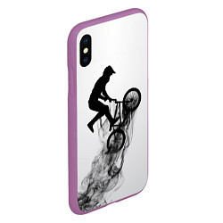 Чехол iPhone XS Max матовый ВЕЛОСПОРТ BMX Racing, цвет: 3D-фиолетовый — фото 2