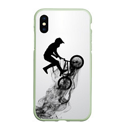 Чехол iPhone XS Max матовый ВЕЛОСПОРТ BMX Racing, цвет: 3D-салатовый