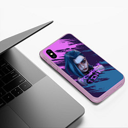 Чехол iPhone XS Max матовый ARCANE League Of Legends JINX, цвет: 3D-сиреневый — фото 2