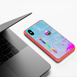 Чехол iPhone XS Max матовый 6IX9INE Gooba Брызги, цвет: 3D-красный — фото 2
