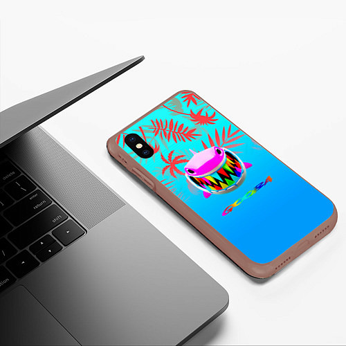 Чехол iPhone XS Max матовый 6IX9INE tropical / 3D-Коричневый – фото 3