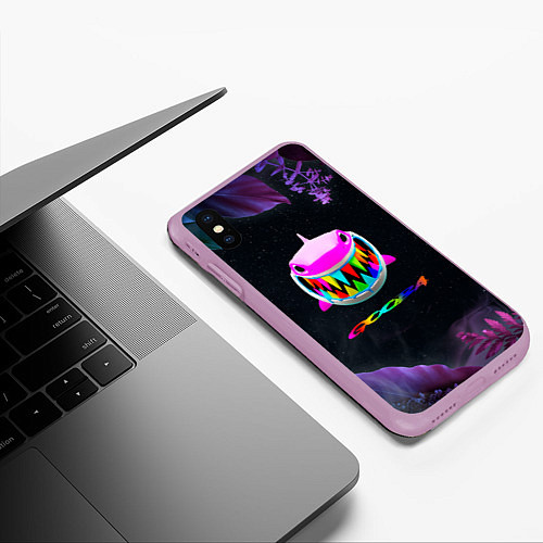 Чехол iPhone XS Max матовый 6IX9INE тропический / 3D-Сиреневый – фото 3