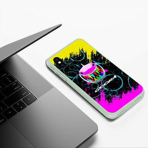 Чехол iPhone XS Max матовый 6IX9INE пузыри / 3D-Салатовый – фото 3