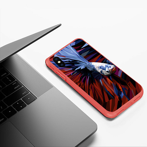 Чехол iPhone XS Max матовый Рыбка, исполняющая желания / 3D-Красный – фото 3