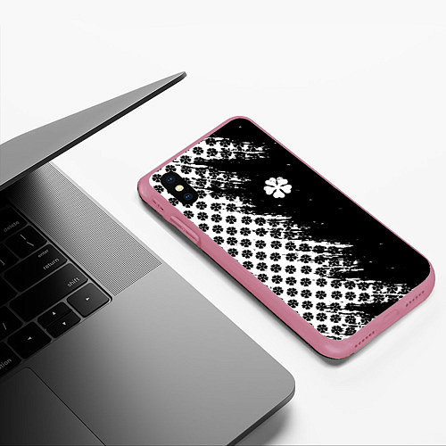 Чехол iPhone XS Max матовый Манга чёрный клевер / 3D-Малиновый – фото 3