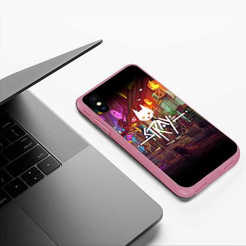 Чехол iPhone XS Max матовый Stray: Poster / 3D-Малиновый – фото 3