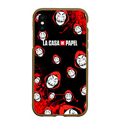 Чехол iPhone XS Max матовый La Casa de Papel Профессор, цвет: 3D-коричневый