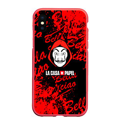 Чехол iPhone XS Max матовый La Casa de Papel белла чао, цвет: 3D-красный