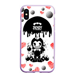 Чехол iPhone XS Max матовый BOMB LOVE BENDY AND THE INK MACHINE, цвет: 3D-сиреневый