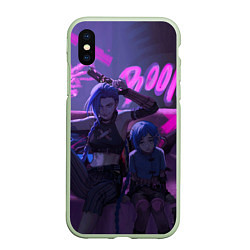 Чехол iPhone XS Max матовый Джинкс Паудер - Jinx Powder, цвет: 3D-салатовый