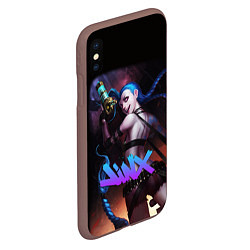 Чехол iPhone XS Max матовый League Of Legends Arcane ДЖИНКС ПАУДЕР, цвет: 3D-коричневый — фото 2