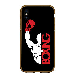 Чехол iPhone XS Max матовый Бокс Boxing, цвет: 3D-коричневый