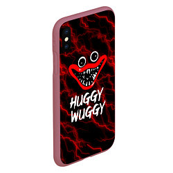 Чехол iPhone XS Max матовый Huggy Wuggy гроза, цвет: 3D-малиновый — фото 2