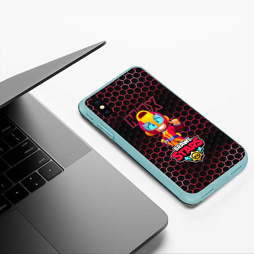 Чехол iPhone XS Max матовый Макс BRAWL STARS / 3D-Мятный – фото 3