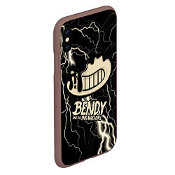 Чехол iPhone XS Max матовый Bendy and the Ink Machine МОЛНИЯ, цвет: 3D-коричневый — фото 2