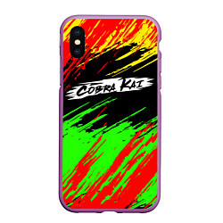 Чехол iPhone XS Max матовый Логотип Cobra Kai, цвет: 3D-фиолетовый