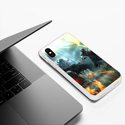 Чехол iPhone XS Max матовый God of War Fighting, цвет: 3D-белый — фото 2