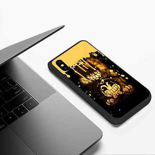 Чехол iPhone XS Max матовый Bendy And The Ink Machine Игра Бенди / 3D-Черный – фото 3