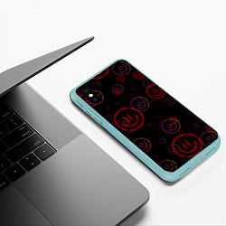 Чехол iPhone XS Max матовый Колючий смайл Smile, цвет: 3D-мятный — фото 2