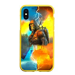 Чехол iPhone XS Max матовый S T A L K E R 2: Heart of Chernobyl, цвет: 3D-желтый