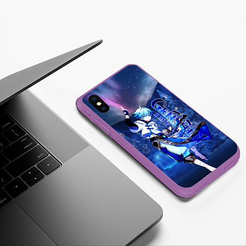 Чехол iPhone XS Max матовый Zhong Yun Чунь Юнь / 3D-Фиолетовый – фото 3