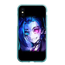 Чехол iPhone XS Max матовый Jinx Powder, цвет: 3D-мятный