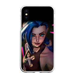 Чехол iPhone XS Max матовый Jinx - Джинкс Паудер, цвет: 3D-белый