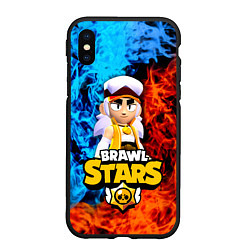 Чехол iPhone XS Max матовый ФЭНГ БРАВЛ СТАРС , FANG BRAWL STARS, цвет: 3D-черный