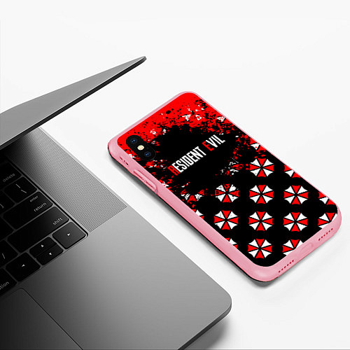Чехол iPhone XS Max матовый Umbrella Corporation Pattern / 3D-Баблгам – фото 3