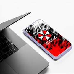 Чехол iPhone XS Max матовый Umbrella Corporation Fire, цвет: 3D-светло-сиреневый — фото 2