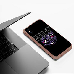 Чехол iPhone XS Max матовый Призрачные покемоны, цвет: 3D-коричневый — фото 2