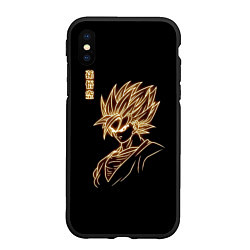 Чехол iPhone XS Max матовый Гоку неоновый Dragon Ball, цвет: 3D-черный