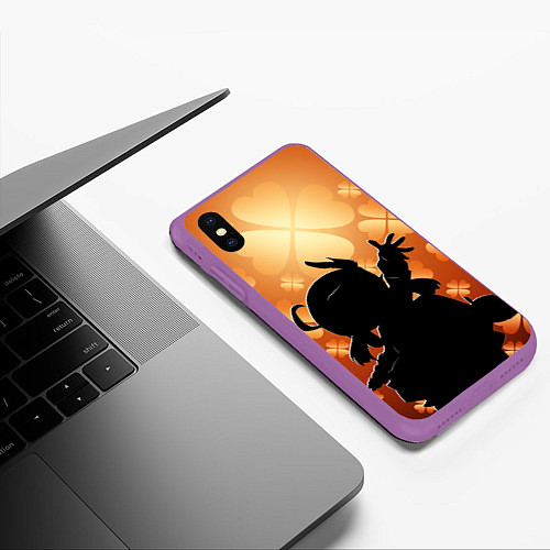Чехол iPhone XS Max матовый KLEE КЛИ ГЕНШИН / 3D-Фиолетовый – фото 3