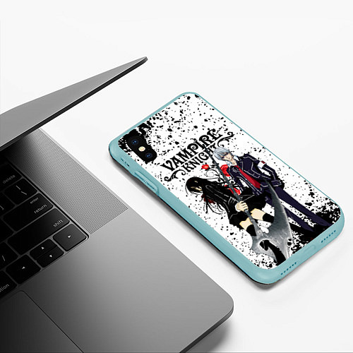 Чехол iPhone XS Max матовый Рыцарь Вампир Юки и Зеро / 3D-Мятный – фото 3