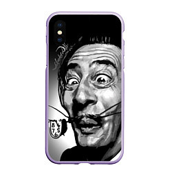 Чехол iPhone XS Max матовый Salvador Dali - grimace, цвет: 3D-светло-сиреневый