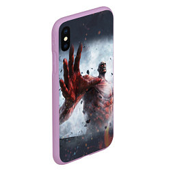 Чехол iPhone XS Max матовый Titan Attack on Titan, цвет: 3D-сиреневый — фото 2