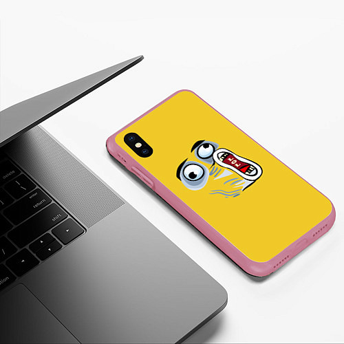 Чехол iPhone XS Max матовый LOL Guy / 3D-Малиновый – фото 3