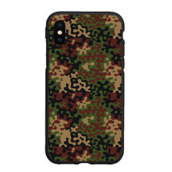 Чехол iPhone XS Max матовый Военный Камуфляж Military, цвет: 3D-черный