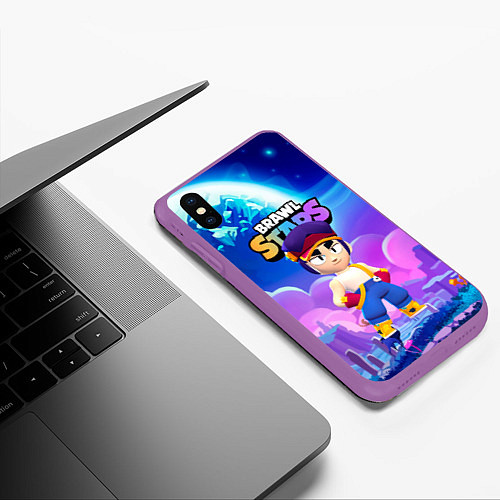 Чехол iPhone XS Max матовый FANG BRAWL STARS FANTASY / 3D-Фиолетовый – фото 3